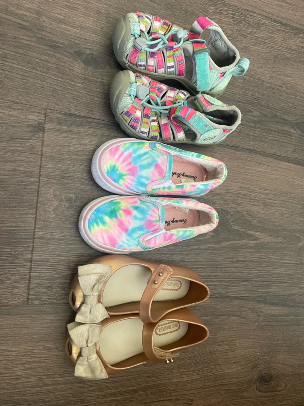 Lot of girl shoes, keen, tommy bahamas and mini melissa